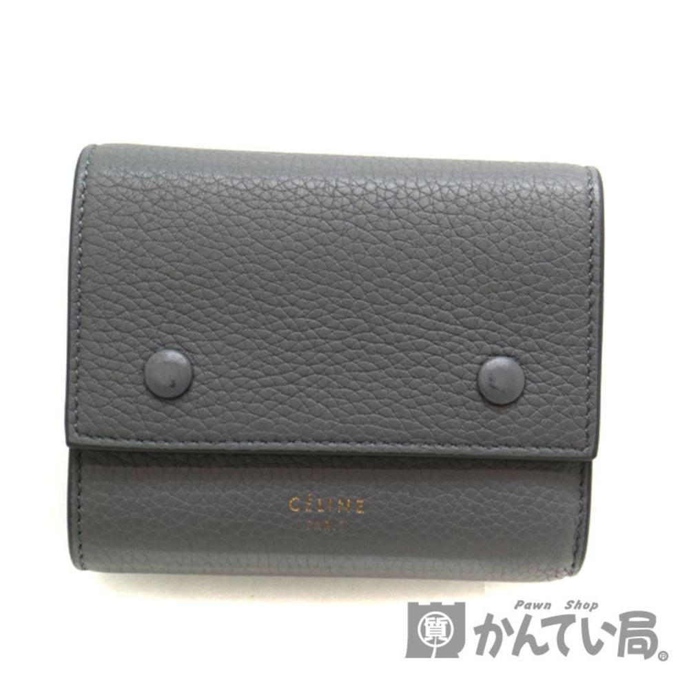 Celine Folded Multi Function Compact Wallet Leath… - image 1